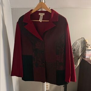 Coldwater Creek Women's Red and Black Blazer